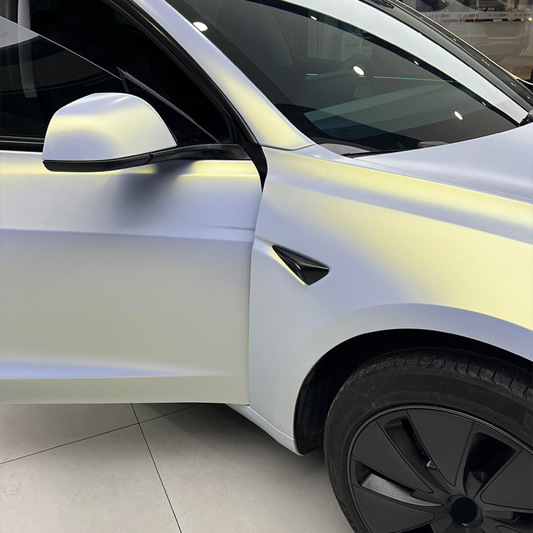 Veintone Matte Diamond Gold White Vinyl Car Wrap – Subtle Matte White Wrap with Sparkling Gold Flakes for a Luxury Finish