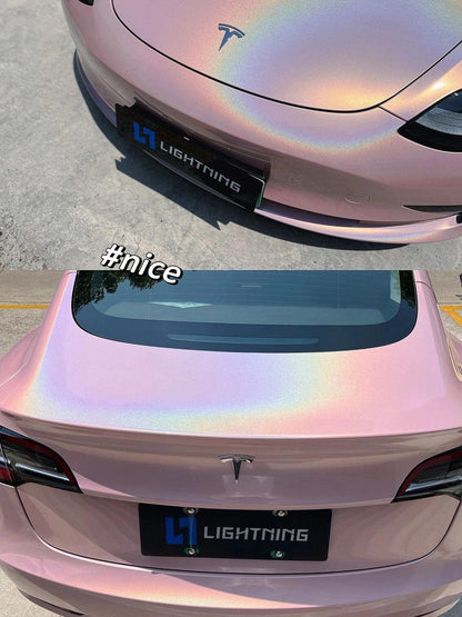 Veintone Glossy Laser Light Pink Car Vinyl Wrap | Glossy Laser Light Pink Car Color Change Wrap