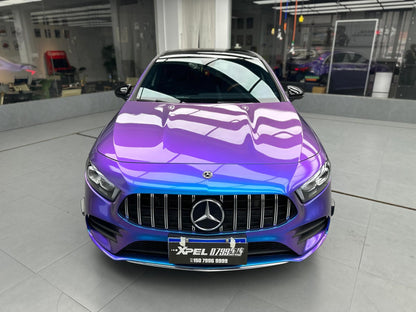 Veintone Glossy Auroral Blue Purple Vinyl Car Wrap | High-Gloss Iridescent Blue-Purple Chameleon Wrap | Color-Shifting Vinyl Film