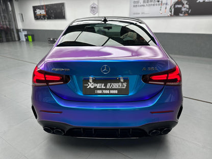 Veintone Glossy Auroral Blue Purple Vinyl Car Wrap | High-Gloss Iridescent Blue-Purple Chameleon Wrap | Color-Shifting Vinyl Film