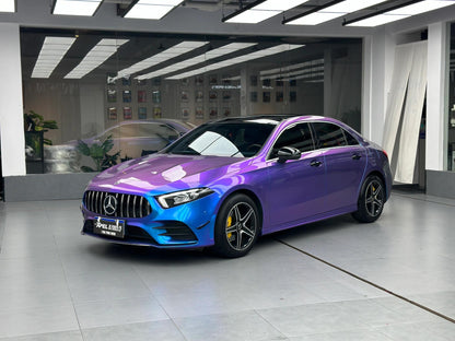 Veintone Glossy Auroral Blue Purple Vinyl Car Wrap | High-Gloss Iridescent Blue-Purple Chameleon Wrap | Color-Shifting Vinyl Film