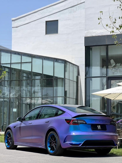 Veintone Matte Auroral Blue Purple Vinyl Car Wrap | Color-Shifting Satin Blue-Purple Chameleon Wrap | Ultra-Matte Iridescent Vehicle Film