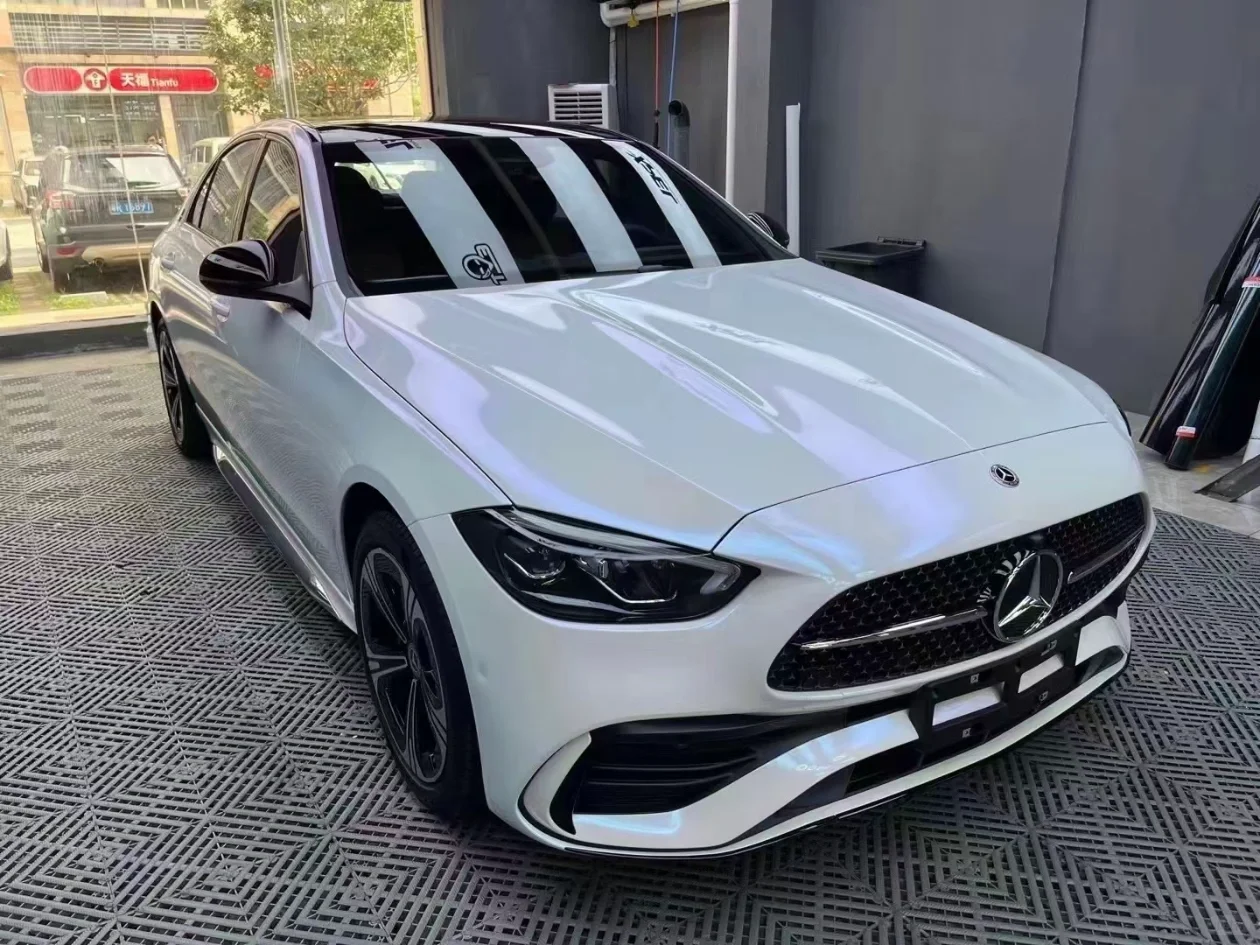 TPU Diamond White Charm Gold Car Wrap