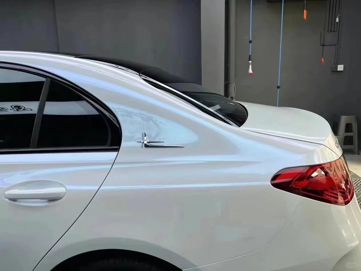 TPU Diamond White Charm Gold Car Wrap