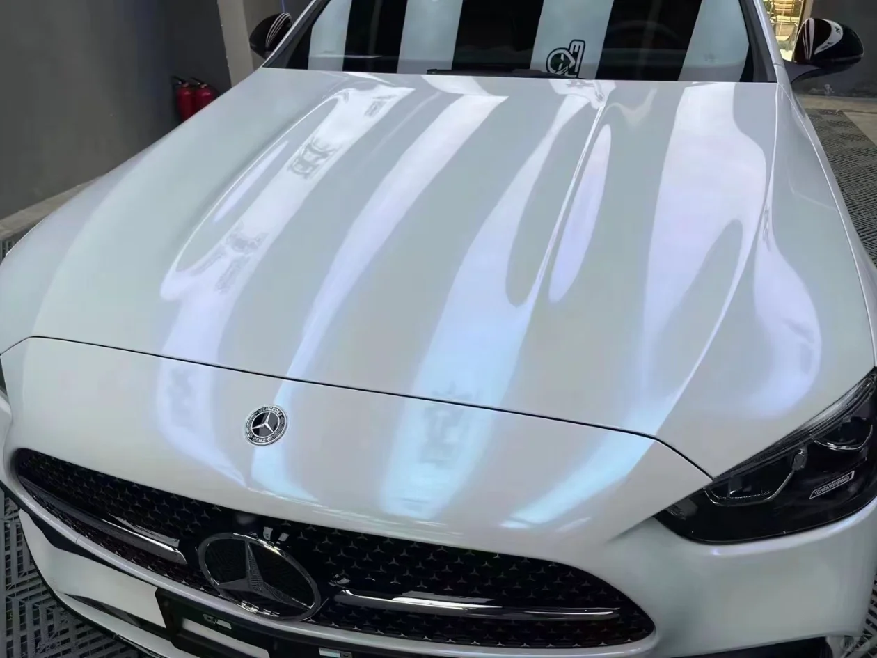 TPU Diamond White Charm Gold Car Wrap