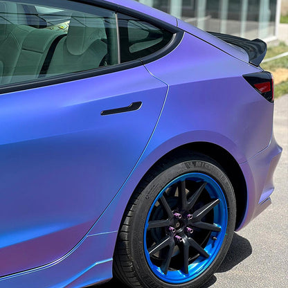 Veintone Matte Auroral Blue Purple Vinyl Car Wrap | Color-Shifting Satin Blue-Purple Chameleon Wrap | Ultra-Matte Iridescent Vehicle Film