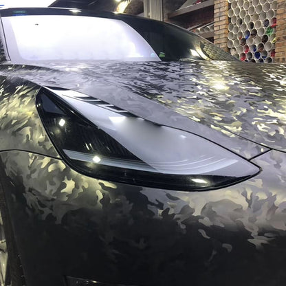 Veintone 3D Ghost Camouflage Black Vinyl Car Wrap | Stealth Matte Finish | Premium Air-Release Wrap Film