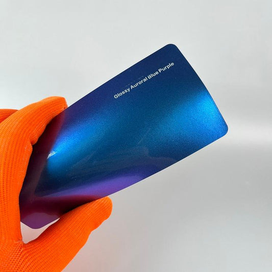 Veintone Glossy Auroral Blue Purple Vinyl Car Wrap | High-Gloss Iridescent Blue-Purple Chameleon Wrap | Color-Shifting Vinyl Film