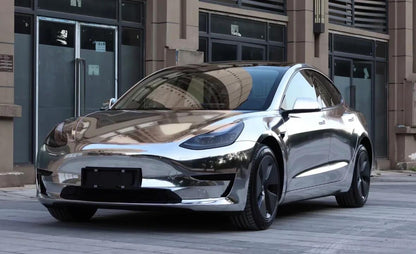 Veintone Electroplated Silver Vinyl Car Wrap – Mirror-Like Electro Chrome Silver Wrap for High-Gloss Automotive Styling