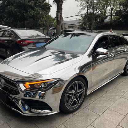 Veintone Electroplated Silver Vinyl Car Wrap – Mirror-Like Electro Chrome Silver Wrap for High-Gloss Automotive Styling