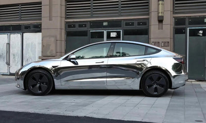 Veintone Electroplated Silver Vinyl Car Wrap – Mirror-Like Electro Chrome Silver Wrap for High-Gloss Automotive Styling