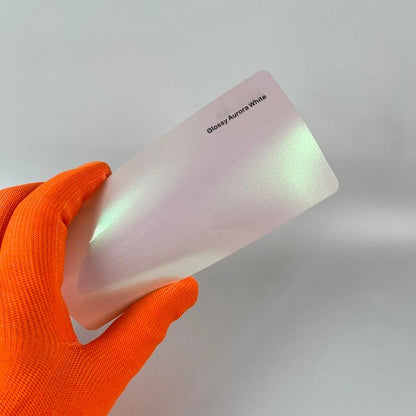 Veintone Glossy Aurora White Vinyl Car Wrap – Iridescent Gloss White Wrap for Futuristic & Elegant Vehicle Styling