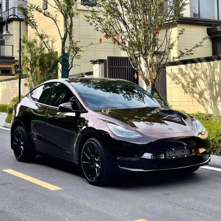 Veintone Glossy Diamond Black Red Vinyl Car Wrap | Crystal Gloss Finish | Premium Chameleon Auto Film