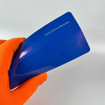 Veintone Glossy Diamond Blue Red Vinyl Car Wrap | Iridescent Crystal Gloss Wrap | Chameleon Effect Auto Film