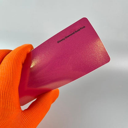 Veintone Glossy Diamond Gold Pink Vinyl Car Wrap – Sparkling Pink Wrap with Luxe Gold Diamond Flakes for Stunning Shine