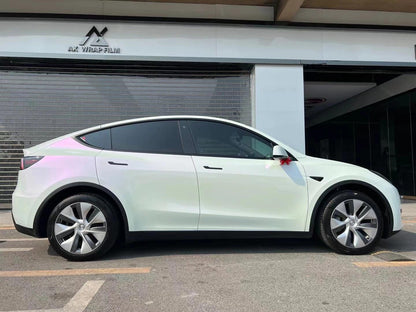 Veintone Glossy White to Purple Vinyl Car Wrap – Color-Shifting High-Gloss Wrap from Elegant Pearl White to Vivid Purple