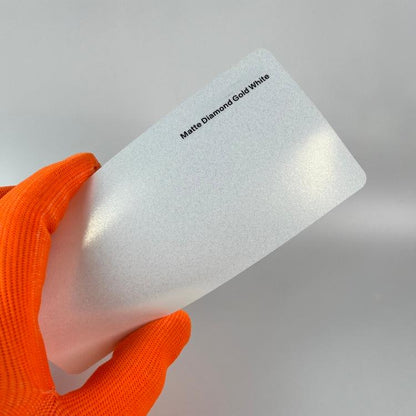 Veintone Matte Diamond Gold White Vinyl Car Wrap – Subtle Matte White Wrap with Sparkling Gold Flakes for a Luxury Finish