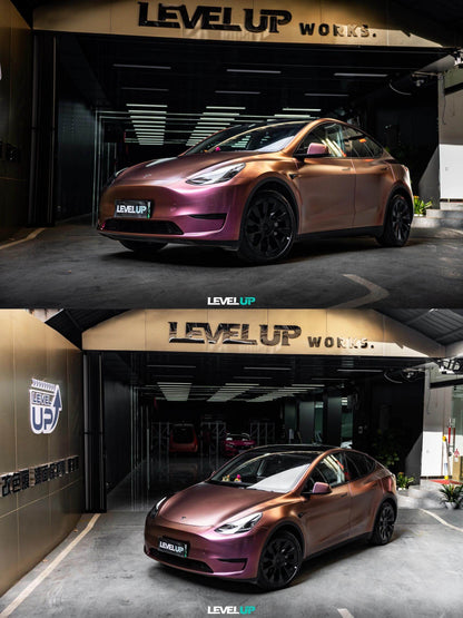 Veintone Matte Diamond Night Brown Red Vinyl Car Wrap | Satin Metallic Brown-Red Wrap | Premium Dual-Tone Auto Film