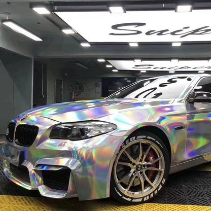Veintone PET Laser Silver Vinyl Car Wrap – High-Gloss Laser Silver Film for Durable & Sleek Automotive Styling