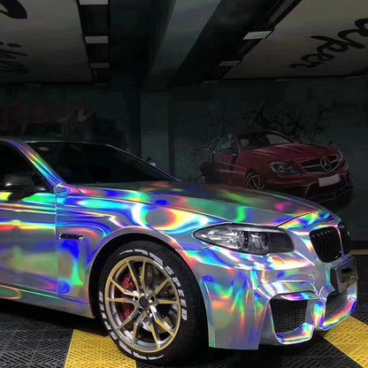 Veintone PET Laser Silver Vinyl Car Wrap – High-Gloss Laser Silver Film for Durable & Sleek Automotive Styling