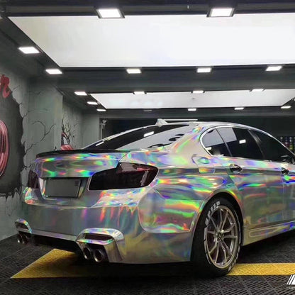 Veintone PET Laser Silver Vinyl Car Wrap – High-Gloss Laser Silver Film for Durable & Sleek Automotive Styling