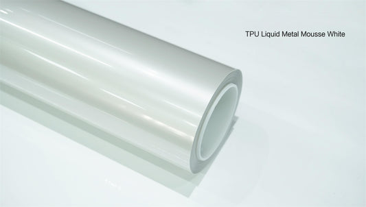 TPU Liquid Metal Mousse White Car Wrap