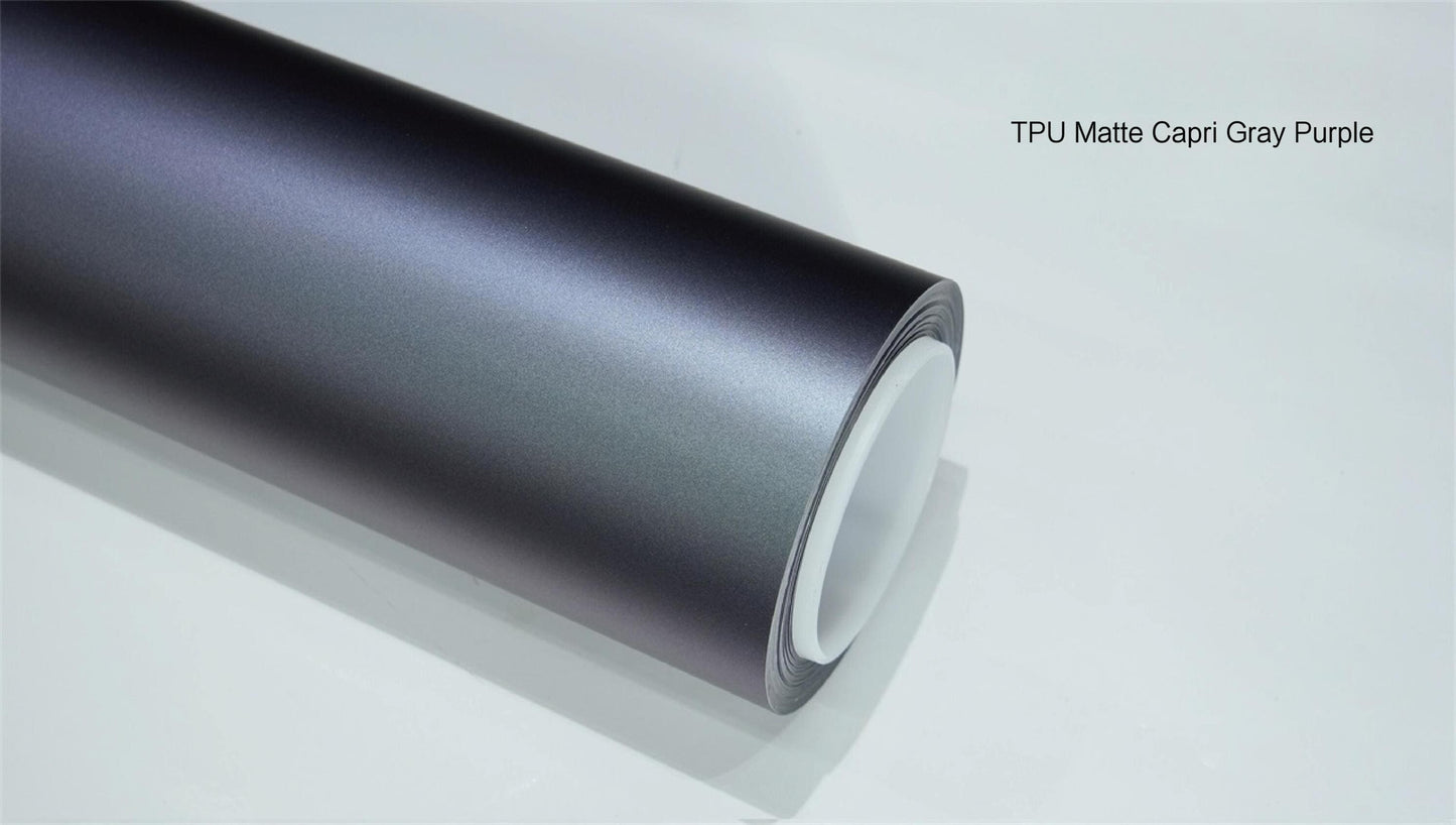 Veintone TPU Matte Capri Gray Purple Car Wrap | High-End TPU Low Saturation Gray Purple Color Change Film