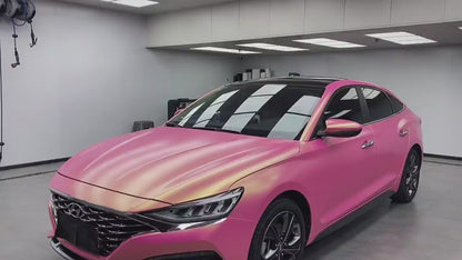 Veintone Matte Diamond Gold Pink Vinyl Car Wrap – Luxurious Matte Pink Wrap with Sparkling Gold Diamond Effect