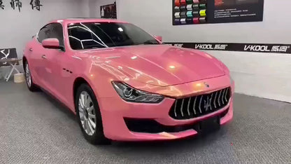 Veintone Glossy Diamond Gold Pink Vinyl Car Wrap – Sparkling Pink Wrap with Luxe Gold Diamond Flakes for Stunning Shine